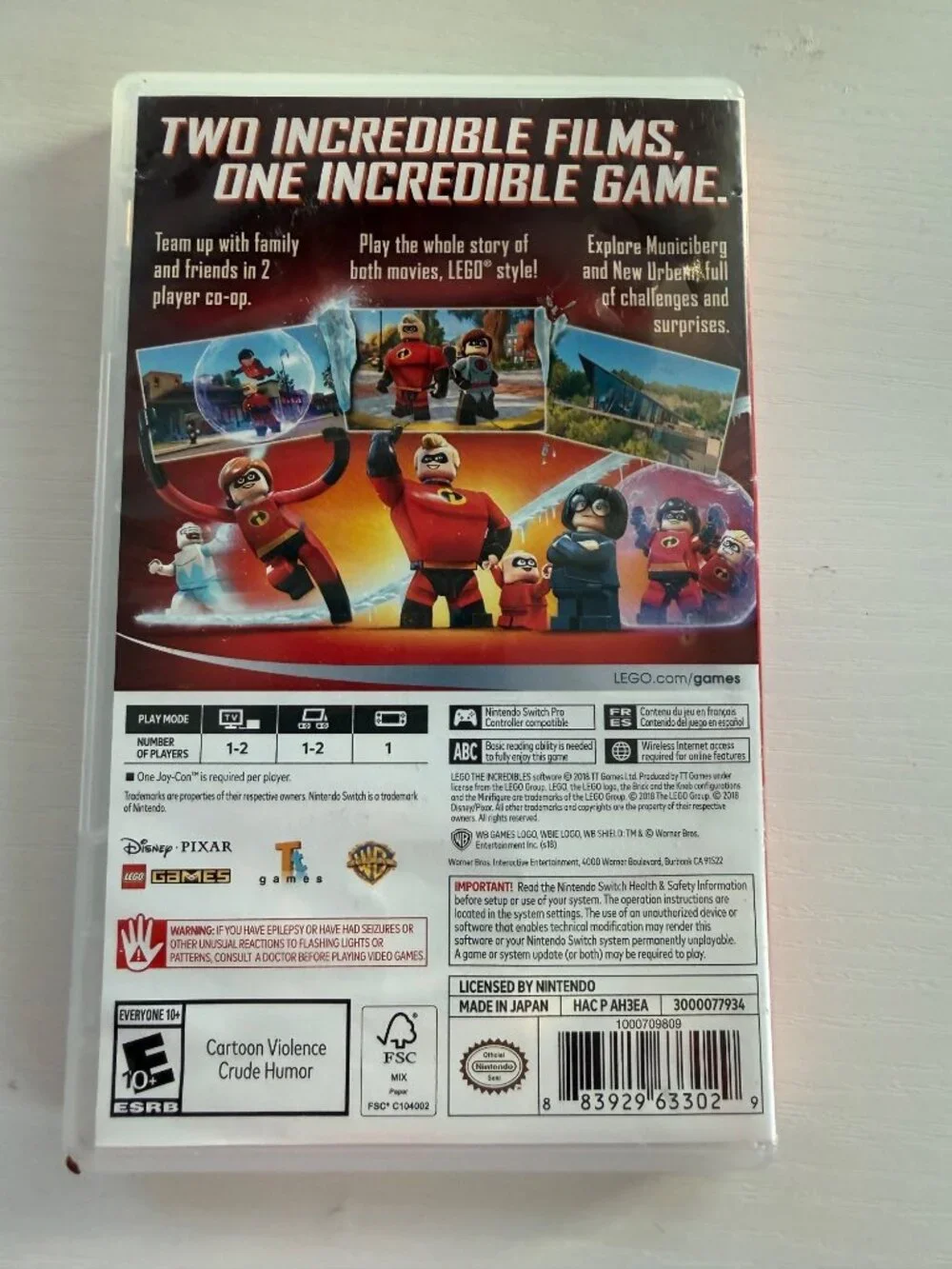 LEGO The Incredibles Nintendo Switch Game Disney Pixar Action Adventure
